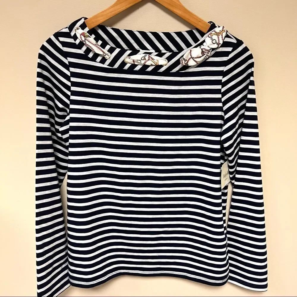 Rafaella blue and white striped top   Size SP